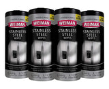 Weiman Stainless Steel Wipes - 4 Pack - Removes Fingerprints, Residue, Water Marks and Grease From Appliances - Works Great on Refrigerators, Dishwashers, Ovens and More - 30 Count