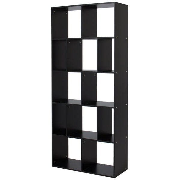 12-Shelf Cube Bookcase Shelf Organizer - Black