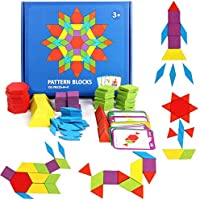 155-Pieces GEMEM Wooden Pattern Blocks Set only $4.31
