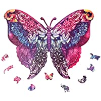 Topsthink Magic Butterfly Shape Wooden Jigsaw Puzzles only $17.99