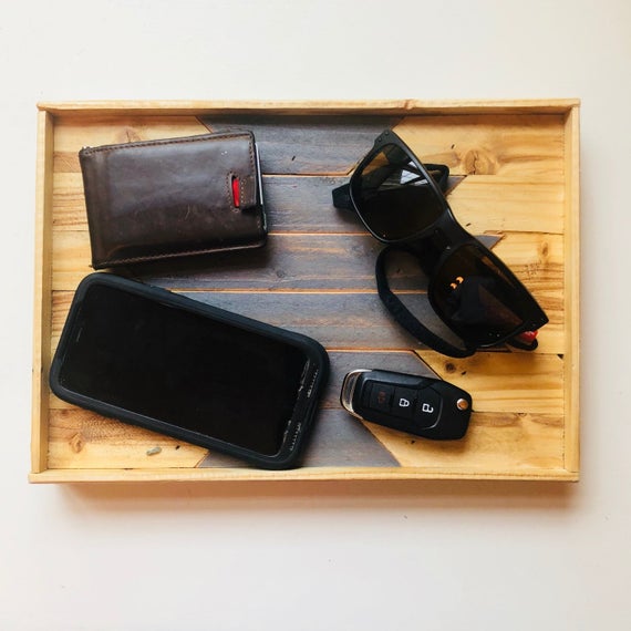 Rustic art, tray, geometric art, lodge decor, side table organizer, side table tray, wood art, wall decor, pattern art by NativeRange