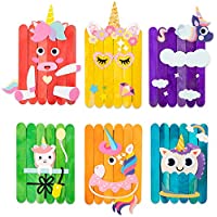 WATINC Unicorn Wooden Sticks Craft DIY Art Crafts Kit for Kids (6Pcs) only $6.00