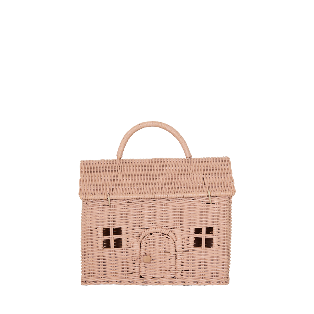 Olli Ella Rattan Casa Clutch - Rose