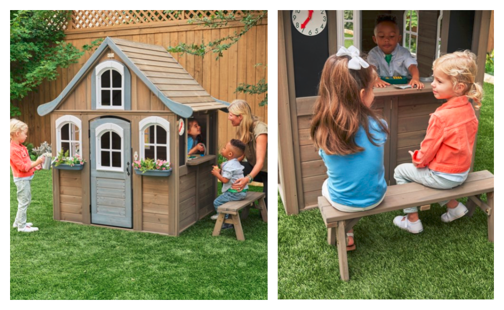 KidKraft Forestview II Wooden Outdoor Playhouse with Ringing Doorbell, Bench and Kitchen $224 Shipped (reg. $449) at Walmart
