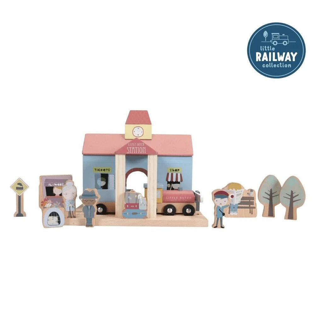 Little Dutch Railway Train Extension Set - Station