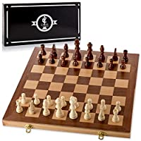 Chess Armory 15 Inch Wooden Chess Set with Felted Game Board Interior only $28.99
