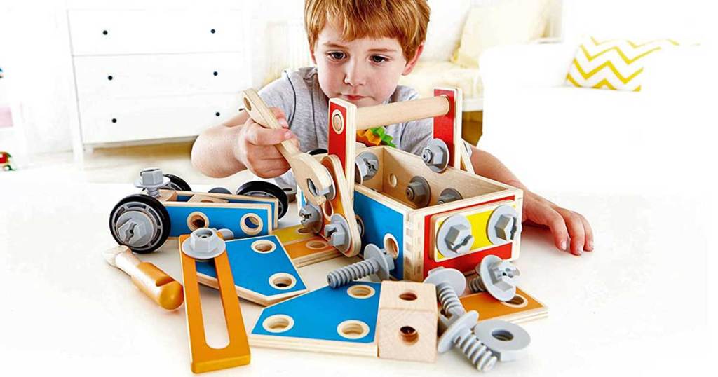 Hape Handyman 72-Piece Wooden Tool Box Builder Set Only $14.51 on Amazon
