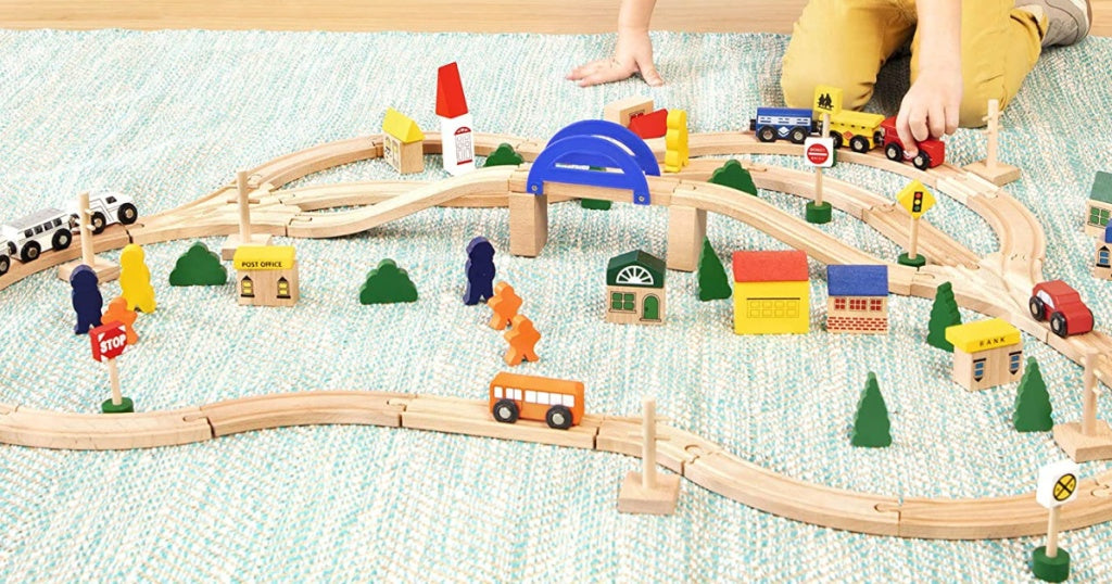 Wooden Train 102-Piece Set Just $32 Shipped on Woot.com (Regularly $50)