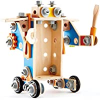 72-Piece Childrens S.T.E.M Wooden Tool Box Builder Set only $12.49