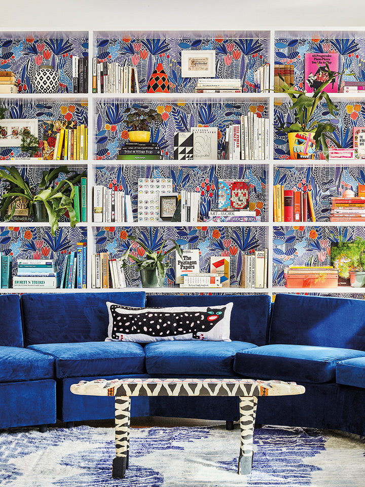 Textile Designer Aelfie Oudghiri Re-created a Rug Design in Stone on Her Bathroom Floor