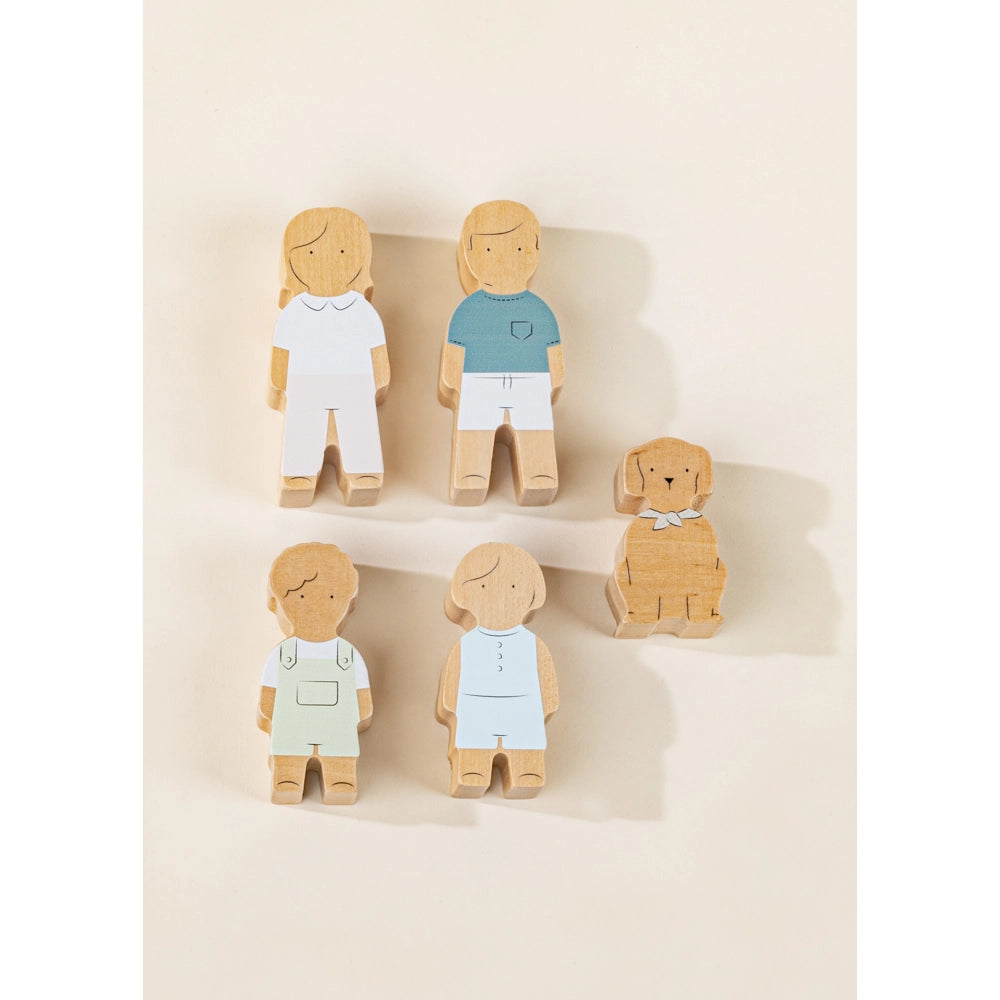 Set of 5 Family Wooden Dollhouse Characters