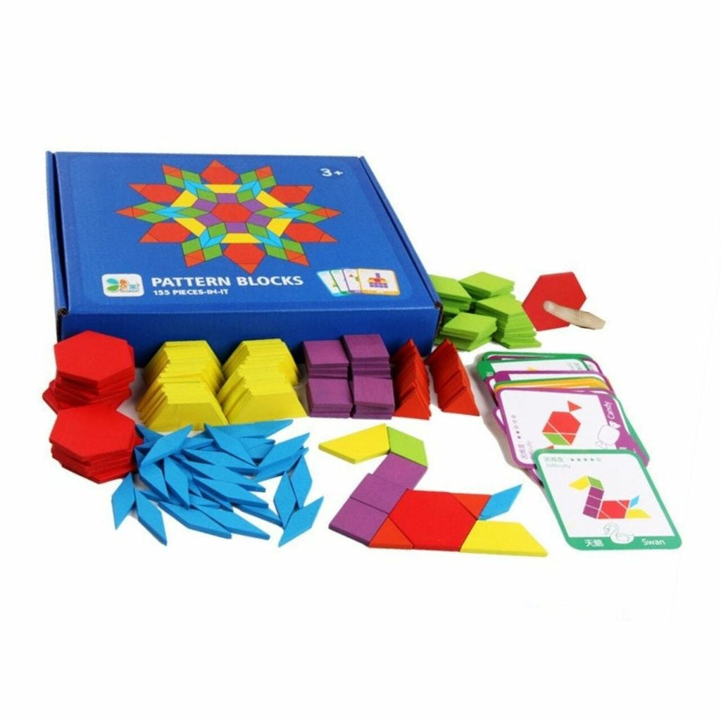 155-Piece Wooden Tangram Puzzle Board Set only $15.99