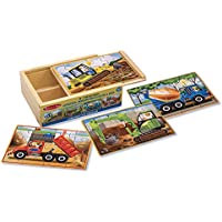 48-Pc Melissa & Doug Construction Vehicles 4-in-1 Wooden Jigsaw Puzzles only $6.37