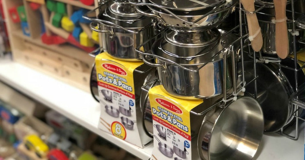 Melissa and Doug Pots and Pans Stainless Steel 8-Piece Set Only $15 on Amazon (Regularly $38) – Awesome Reviews