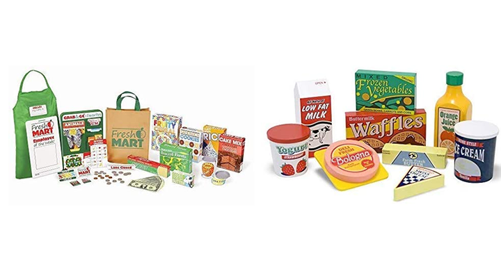 Melissa & Doug Fresh Mart Grocery Store & Fridge Food Wooden Play Food Set – Just $12.76!