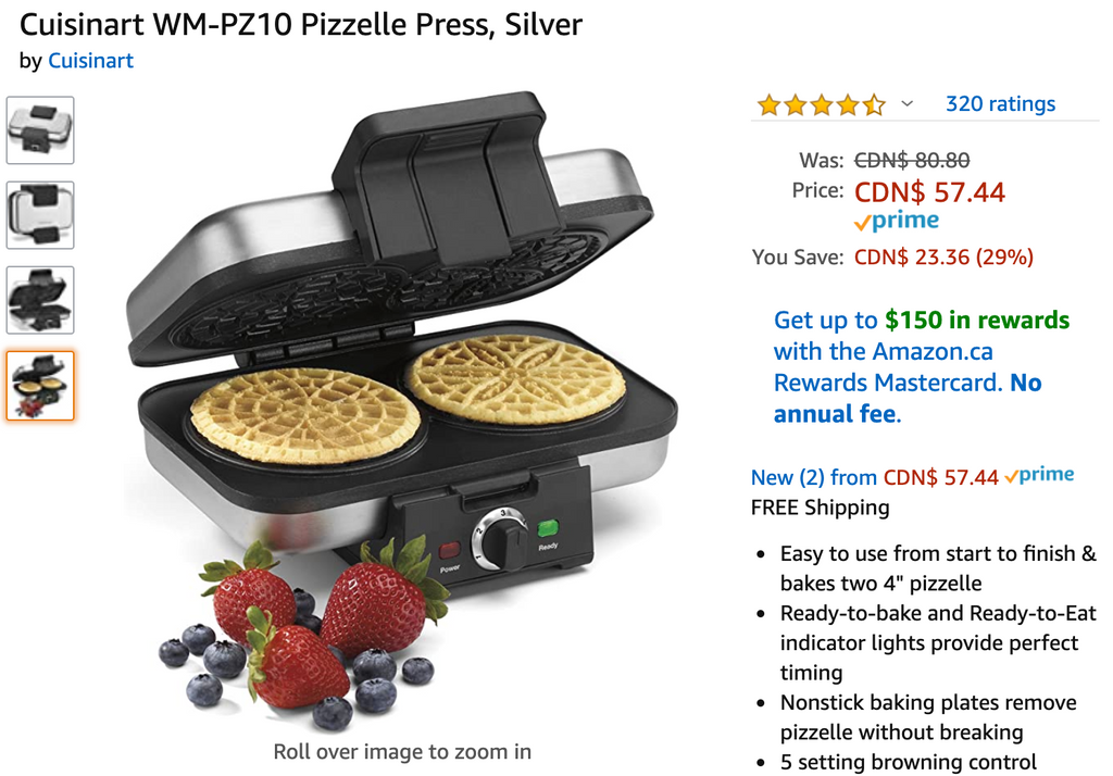 Amazon Canada Deals: Save 29% on Cuisinart Pizzelle Press + 22% on Magic Bullet Blender + More Deals