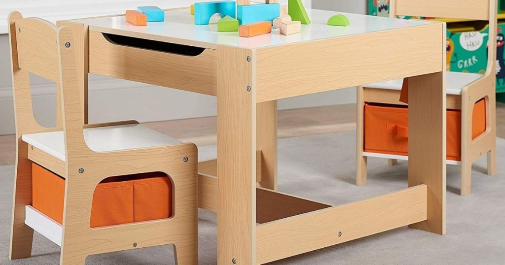Kids Wooden Storage Table & Chairs Set Only $59.98 Shipped on Walmart.com (Regularly $90)