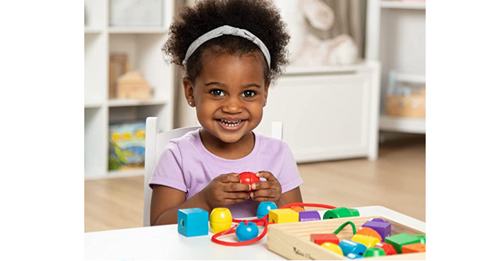 Melissa & Doug Primary Lacing Beads 30 Wooden Beads and 2 Laces Only $7.49! (Reg. $14) Great Reviews!