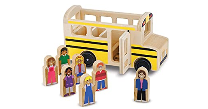 Melissa & Doug School Bus Wooden Play Set With 7 Play Figures – $12.74!