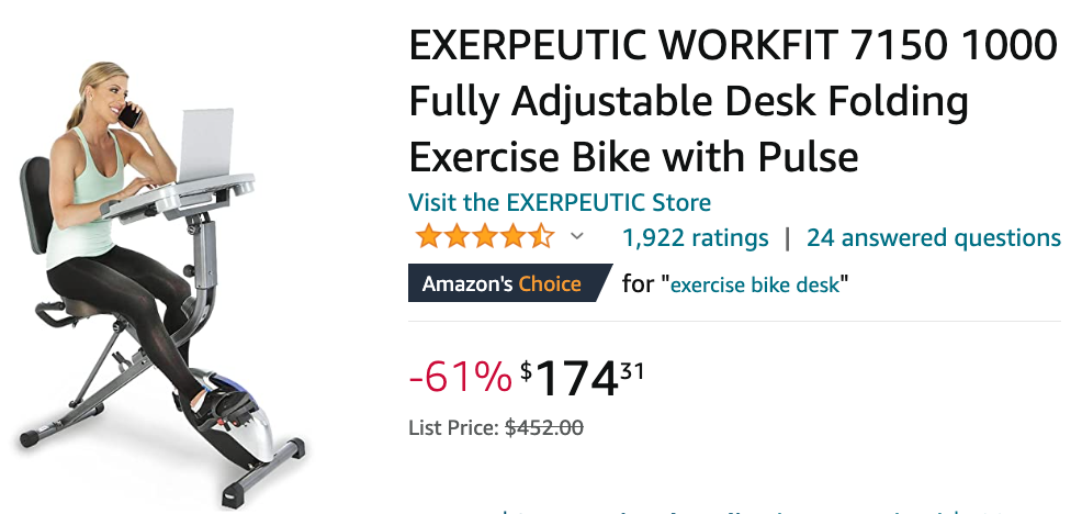 Amazon Canada Deals: Save 62% on Adjustable Desk Folding Exercise Bike + 36% on Robot Vacuum Cleaner with Coupon + 47% on Women’s Flexees Shapewear + More Offers