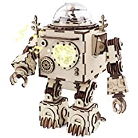 ROKR 3D Assembly Wooden Robot Toy Figure Puzzle DIY Music Box only $14.40