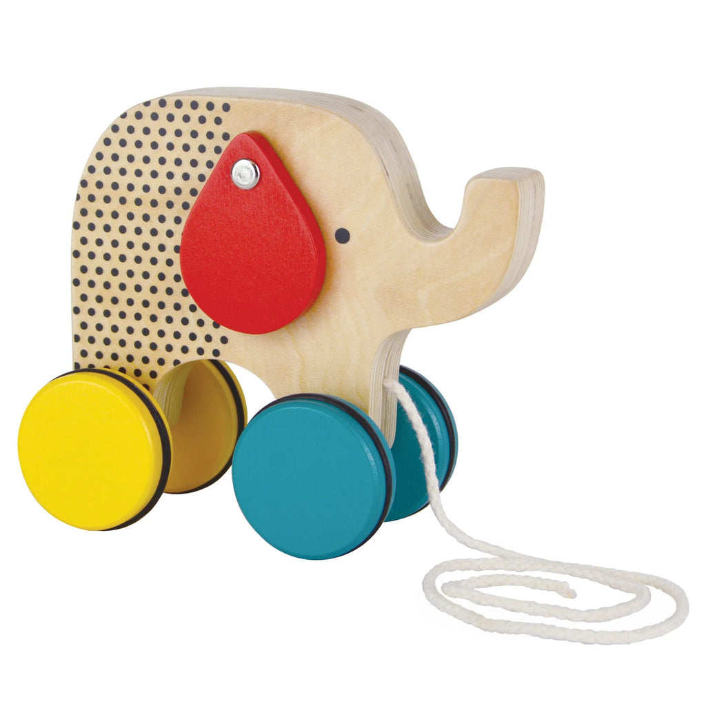 Jumping Elephant Wooden Pull Along Toy