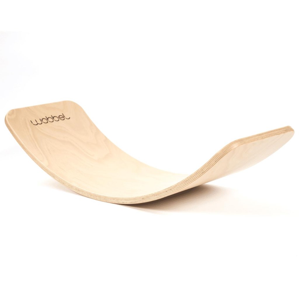 Wobbel Board - Transparent Lacquered Wood Balance Board Without Felt