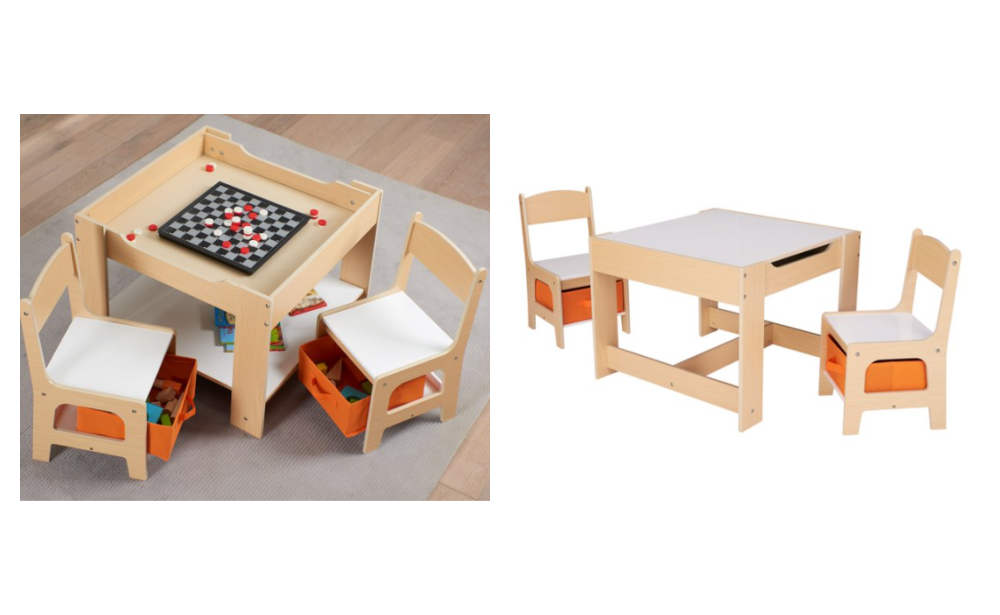 Senda Kids’ Wooden Storage Table and Chairs Set, 3 Piece $59.98 (Reg. $89.99) at Walmart