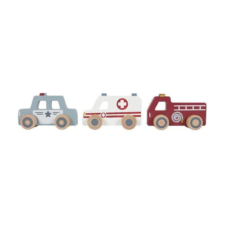 Little Dutch Wooden Toy Emergency Service Vehicles