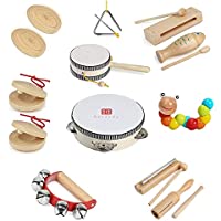 Besandy 100% Natural Wooden Music Percussion Toy Sets only $15.49