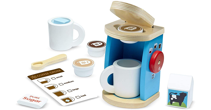 Melissa & Doug 12-Pieces Brew and Serve Wooden Coffee Maker Set – Just $12.91!