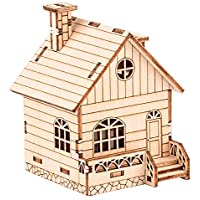 Oeudeufed 3D Wooden Architecture House Model Brain Teaser Puzzle only $3.99