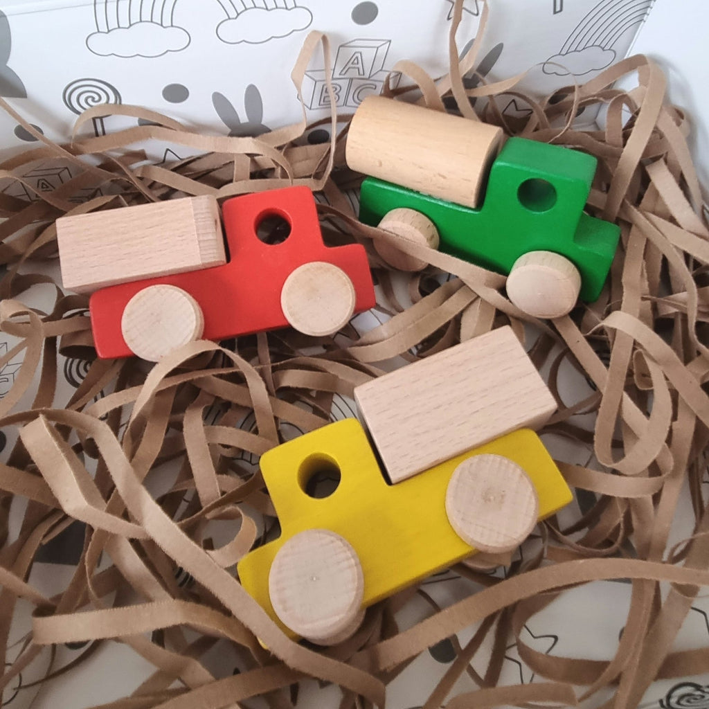 Little Stories Set of 3 Wooden Toy Trucks - Primary