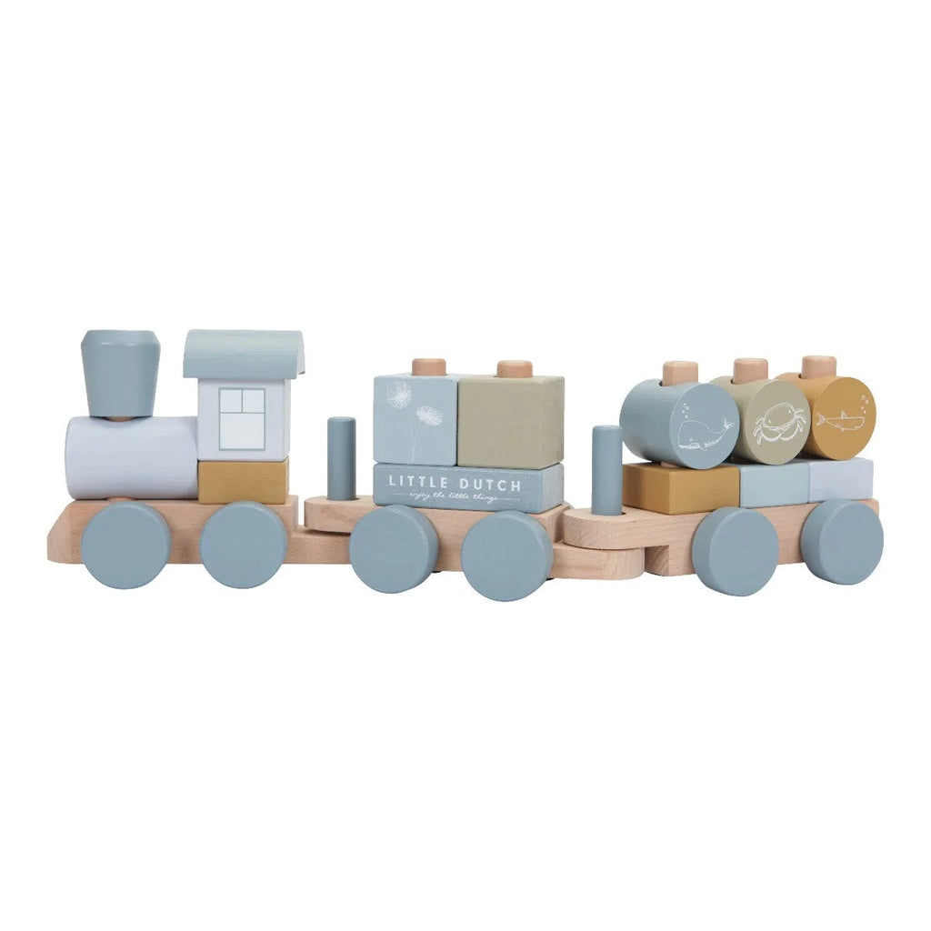 Little Dutch Wooden Stacking Train - Ocean Blue
