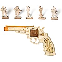 ROBOTIME 3D Wooden Puzzle Rubber Band Gun Model Toy only $10.79
