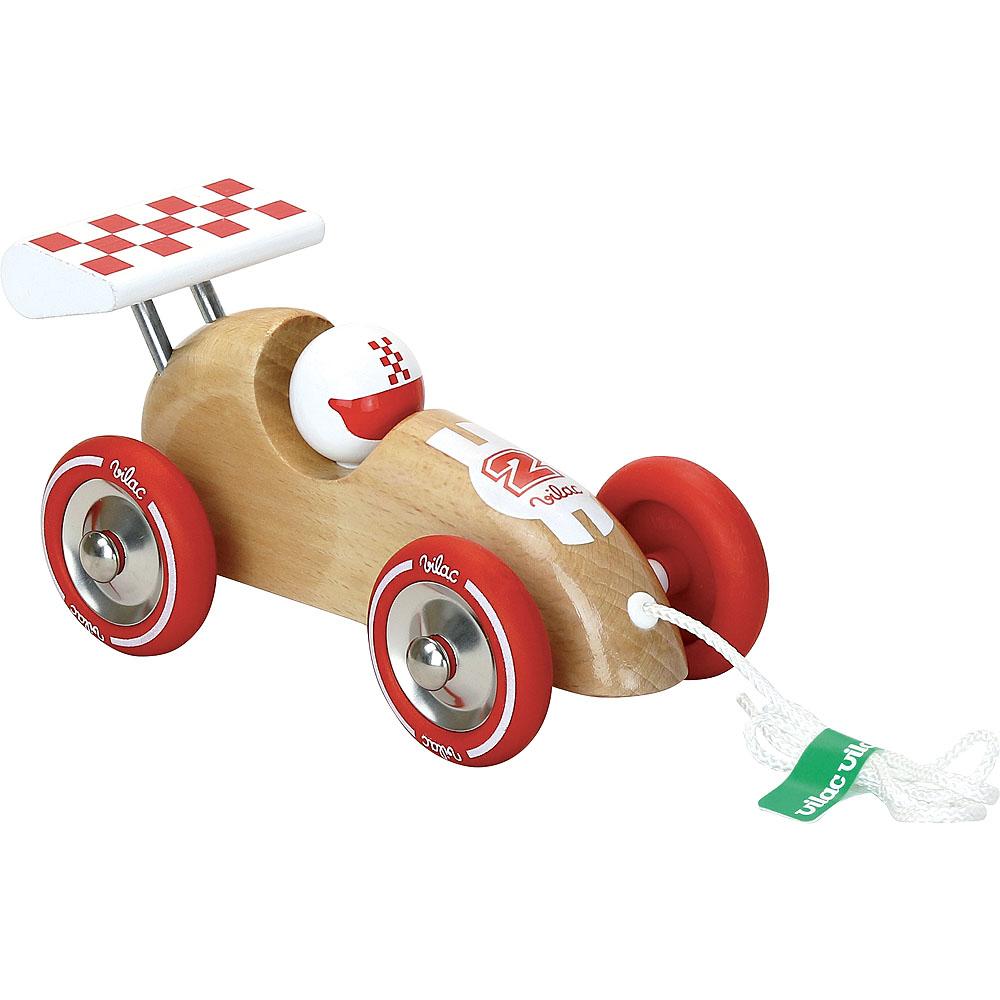 Vilac Wooden Pull-Along Racing Car - Natural
