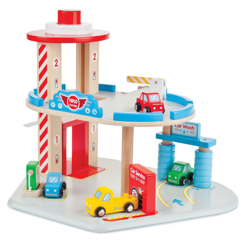 Tidlo Wooden Garage Playset
