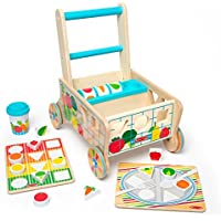 Melissa & Doug Wooden Shape Sorting Grocery Cart Push Toy and Puzzles only $32.12