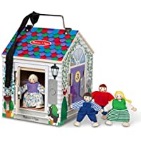 Melissa & Doug Take-Along Wooden Doorbell Dollhouse with 4 Dolls only $17.39