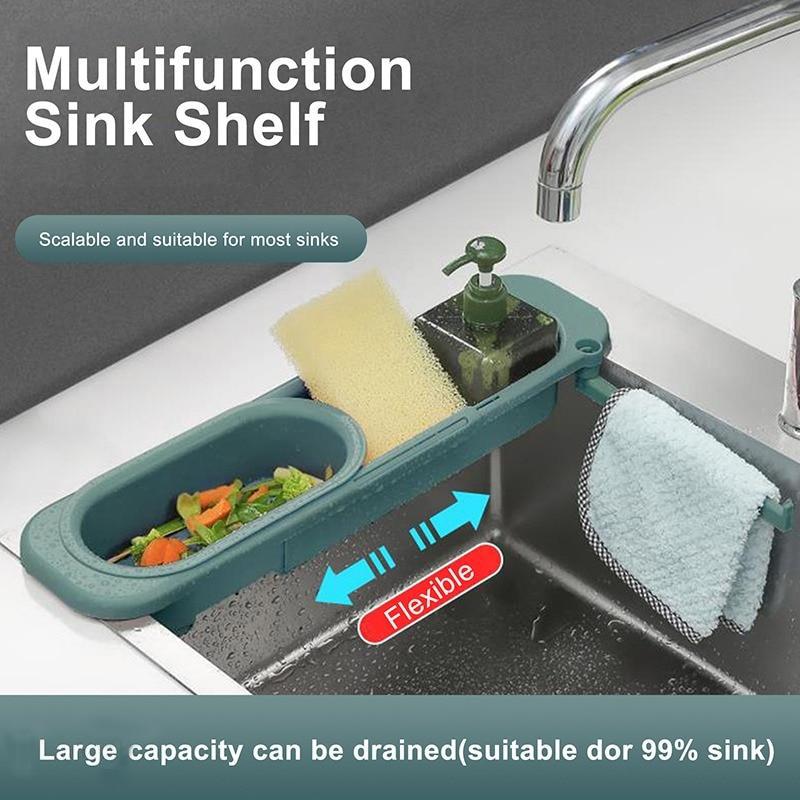 Kitchen Retractable Sink Rack Organizer