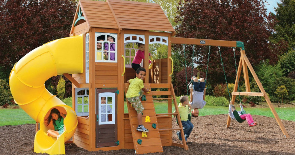 $500 Off KidKraft Richmond Lodge Wooden Play/Swing Set on Zulily