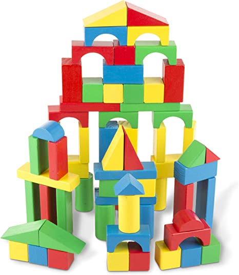 Melissa & Doug Wooden Building Blocks Set, 100 Blocks in 4 Colors and 9 Shapes – as low as $5.35 a set (reg. $30)