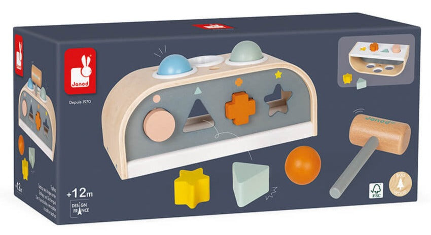 Janod - Sweet Cocoon Tap Tap and Shape Sorter
