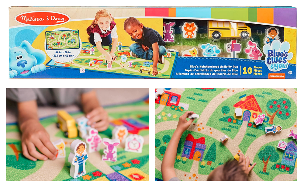 Hurry! 85% Off Melissa & Doug Blue’s Clues & You! Blue’s Neighborhood Activity Rug with Play Pieces