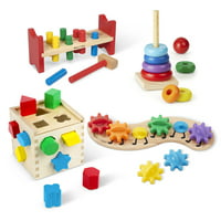 Set of 4 Melissa & Doug Wooden Classic Rainbow Learning Toys only $18.41