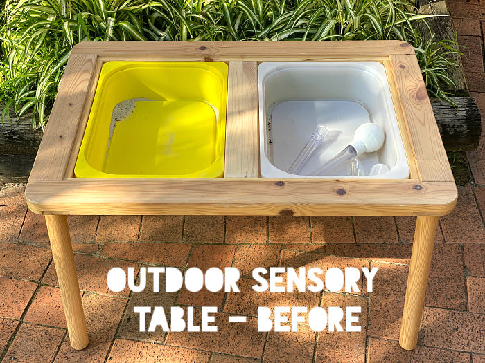 Our DIY Ikea Flisat Outdoor Sensory Table