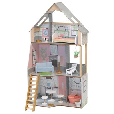 Kidkraft Alina Wooden Dollhouse with 15 Play Furniture Accessories only $49.99
