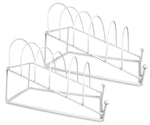 Plate Holder - White 6 Place Plate Stand - Set of 2 Stands - Dinner Plate Display(1460-2)