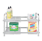 Cabrini Under Sink 2 Tier Shelf Organizer, Chrome