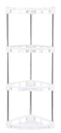 4-Tier Corner Storage Organizer Shelf I Best Kitchen Spice Rack, Makeup/Cosmetics Counter Organizing Stand, Bathroom Organizer (Off White) (4-Tier)